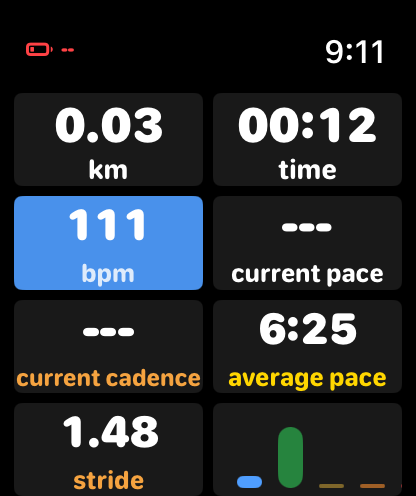 Live run screen in hashiRun