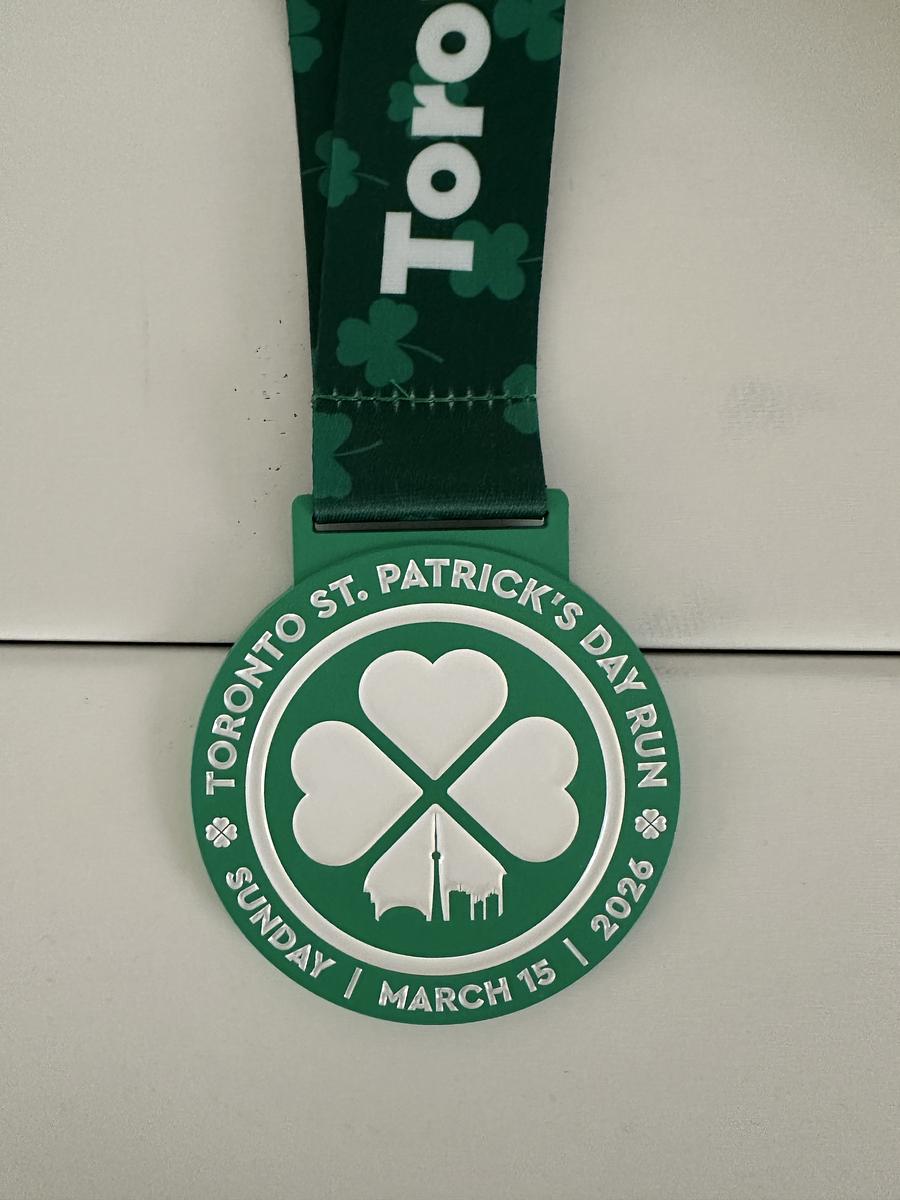 Medalla de Toronto St. Patrick’s Day Run, anverso